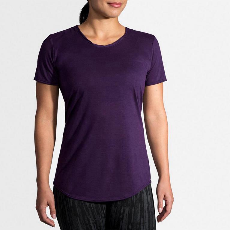 Brooks Distance - Camisetas Manga Corta Mujer - Moradas (RNWZ-76810)